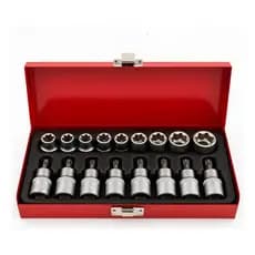 Jogo Soquetes Torx E Soquetes Pontas Torx Macho 16 Peças Kit Prateado Kit De Soquete Profissional