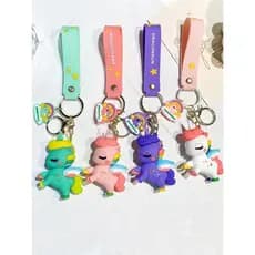 Kawaii PVC Soft Rubber para  Unicórnio, Estilo Anime, Chaveiro, Enfeites Acessórios, Brinquedos infantis, Presentes