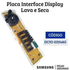 Placa Interface Display Lava Seca Samsung Original DC92-02048G 110v 127v WD11 WD10
