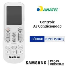 Controle Remoto Ar Samsung Inverter Original Db93-15882q AR09 AR12 Split Branco Doctor Virus
