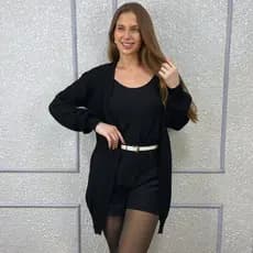 Cardigan Feminino Tricot Kimono Casaco de Frio Inverno Lã Trançado