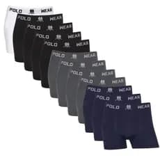 Kit 12 Cueca Boxer Masculino Microfibra Poliester Polo Wear Adulto Sem Costura