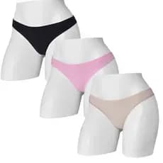 Kit 3 Calcinhas Feminina Tanga Biquini Algodão Sem Costura Hoahi