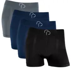 Kit 4 Cueca Boxer Masculina Microfibra Sem Costura Cós Elastico Lisa