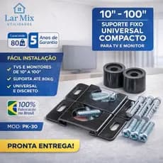 Suporte Para TV 2 Unidades de 10 a 85 Polegadas Fixo de Parede LCD LED PLASMA Fácil Instalação