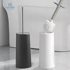 Oferta Escova Sanitária Moderna Suporte Plástico Minimalista e Cabo em Inox
