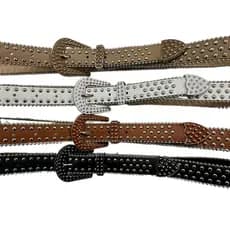 Cinto Estilo Country Unissex Detalhe Metal Bolinhas Moda