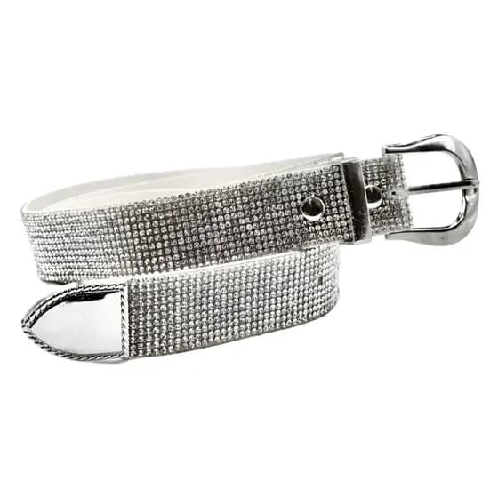 Cinto Pedra Strass Prata Brilhante Feminino Moda 2.5cm ZX-N174B