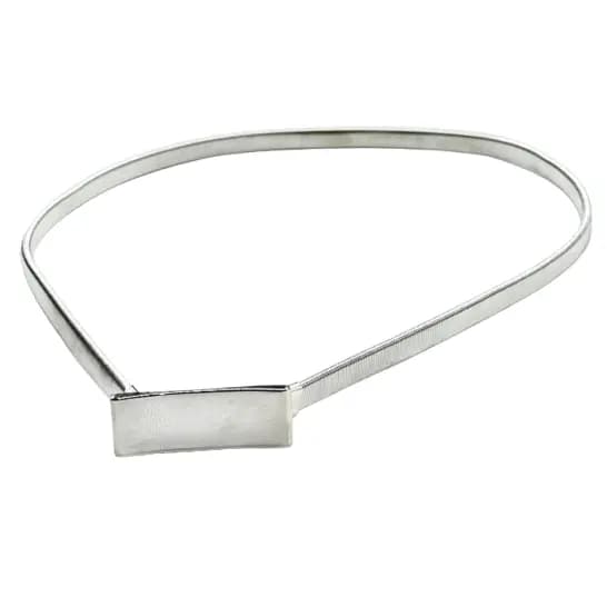 Cinto Feminino Fino Metal Elástico Fivela Retângular Minimalista