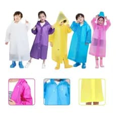 Capa De Chuva Infantil Com Capuz Unissex Impermeável Transparente Tamanho Único