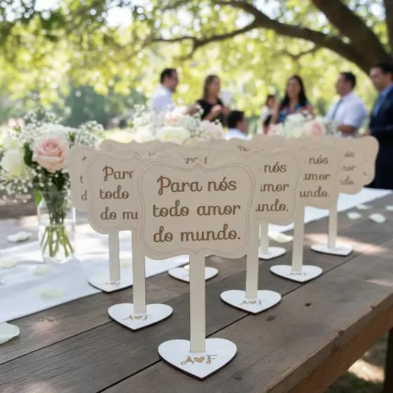 10 Centro De Mesa Casamento/Noivado em MDF 15CM