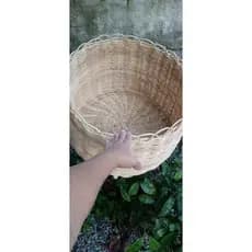 Cesto organizador - decoração rústica - cachepô floral - 40 cm diâmetro e 35 cm de altura, em fibra natural