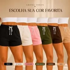 kit 3 Short feminino Bermuda feminina moletom short de algodão moletinho