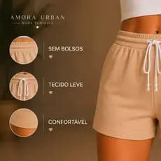 Kit 2 Shorts feminino moletom short de algodão básico academia praia super confortável