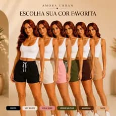 Kit 5 Unidades de  Shorts feminino short de moletom algodão básico para academia dia a dia