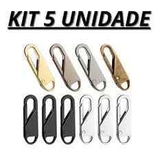 Kit 3/5 Puxador Metal De Zíper Universal Mochila Bolsa Carteira
