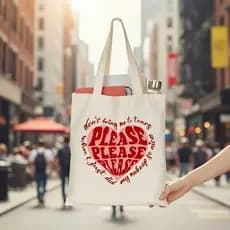 Bolsa Sacola Ecobag Please Please Sabrina Carpenter Estampa Aesthetic Algodão Letra Música