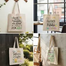 Bolsa Sacola Ecobag Brim Sem Zíper Frases Motivacionais Salmos da Bíblia Gospel 100% Algodão
