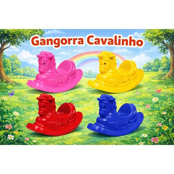 Gangorra Cavalinho Infantil - Várias Cores