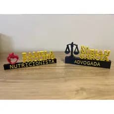 Placa personalizada profissões em 3D