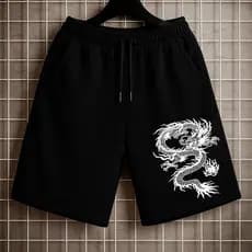 Bermuda Moletom Masculina Street Wear Dragão Lançamento confortavel