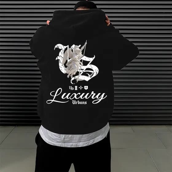 Moletom Canguru Masculino Luxury Urbans Unissex Masculino e Feminino Flanelado Blusa de Frio Estampado