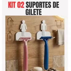 Suporte Para Parelho De Barbear Lamina Gillette Gilete Prestobarba Conjunto Feminino Masculino Parede Banheiro
