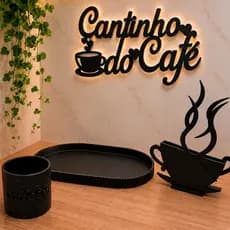 Cantinho do Café Decorativo Completo Bandeja Porta Guardanapo