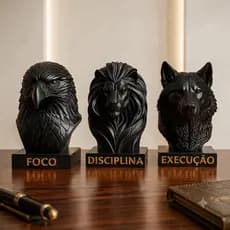 Esculturas Leão Águia Lobo Foco Disciplina Execução Estátua Decorativa