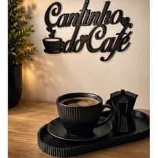 Bandeja Cantinho do Café com Placa Bule | Kit Decoração