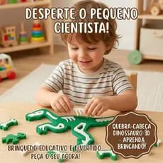 Brinquedo Infantil Quebra-Cabeça 3D Dinossauro Esqueleto Fóssil Dino