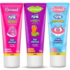 Gel Dental Carmed Fini Beijos Fini Minhocas e Fini Dentaduras 70g 1 UNIDADE