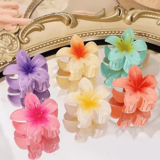Presilha de Flor Grampo Piranha 8cm Prendedor de cabelo Moda Luxo Sortidas até 12unidades