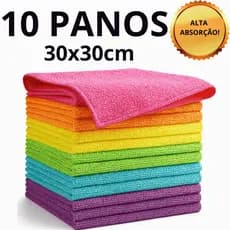 Kit Panos de limpeza microfibra flanela alta absorção 30x30 multiuso casa cozinha carro vidro