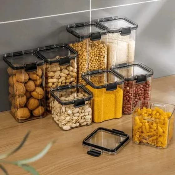 Conjunto 8 Potes Herméticos de Alimentos para Cozinha