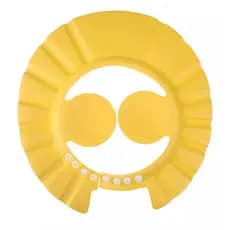 Chapeu de banho AMARELO Viseira Protetor Ouvido Banho Lava Cabeca Infantil ajustavél