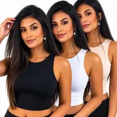 Kit 2 Cropped Blusa Alcinha Regata Suplex Básica Nadador