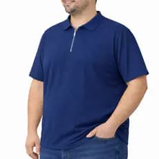 Camiseta camisa Polo Plus Size  G1 G2 G3 Manga Curta Com Zíper Malha Canelada Masculina