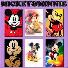 Placas Decorativas MDF Mickey Mouse Minnie 20x30