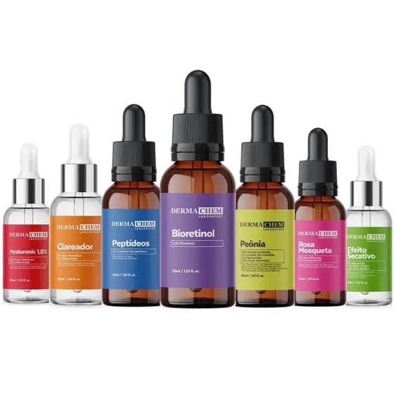 Dermachem Sérum Clareador Melasma Peônia Peptideos Bioretinol Rosa Mosqueta Secativo Hyaluronic - 30ml