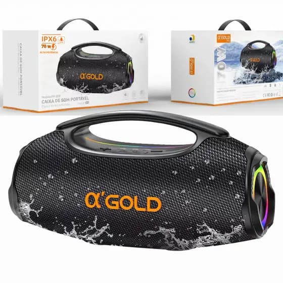 Caixa De Som Bluetooth 70w Rms Som Alto E Graves Potentes TWS IPX6 Aprova d'água