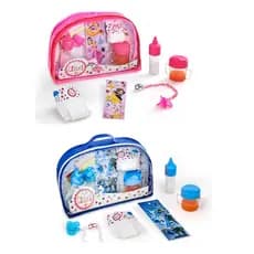 Kit Acessórios Boneca Combo rosa e azul Mamadeira magica Fralda Chupeta Bolsa Infantil ED1 Brinquedos