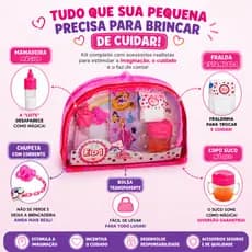 Kit Boneca acessórios Fralda Mamadeira Chupeta prendedor Bolsa Brinquedo Menina Adesivos Reborn Baby