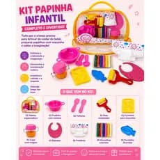 Kit papinha Acessórios de Boneca Bebê Reborn Bolsa Infantil Massinha Molde Suco magico ED1 Brinquedo