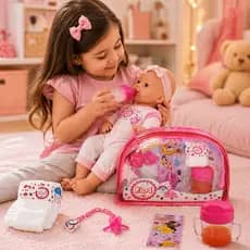 kit cuidados com bebê fralda boneca reborn peq. serve baby alive Chupeta Mamadeira mágica Brinquedos