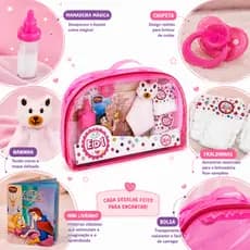 Kit Nanar Acessórios Boneca Reborn Pequena Fralda Chupeta Mamadeira Livro Infantil Brinquedo meninas