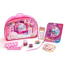 Kit Fashion Barbie Meninas Infantil Maquiagem Esmalte Laços Mecha Cabelo Gel Cabelo ED1 Brinquedos