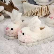 Pantufa Infantil Coelho Colorido Solado Nuvem Antiderrapante CV505