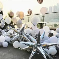 Balão Estrela Metalizado 12 Pontas 3D Para Decoração de Festa Aniversário Casamento 1 Metro Montado