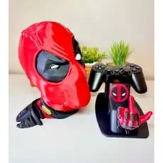 Decoração Cabeça Genérica Deadpool suporte de headset e suporte de controle PlayStation, Xbox, ps5, ps4
